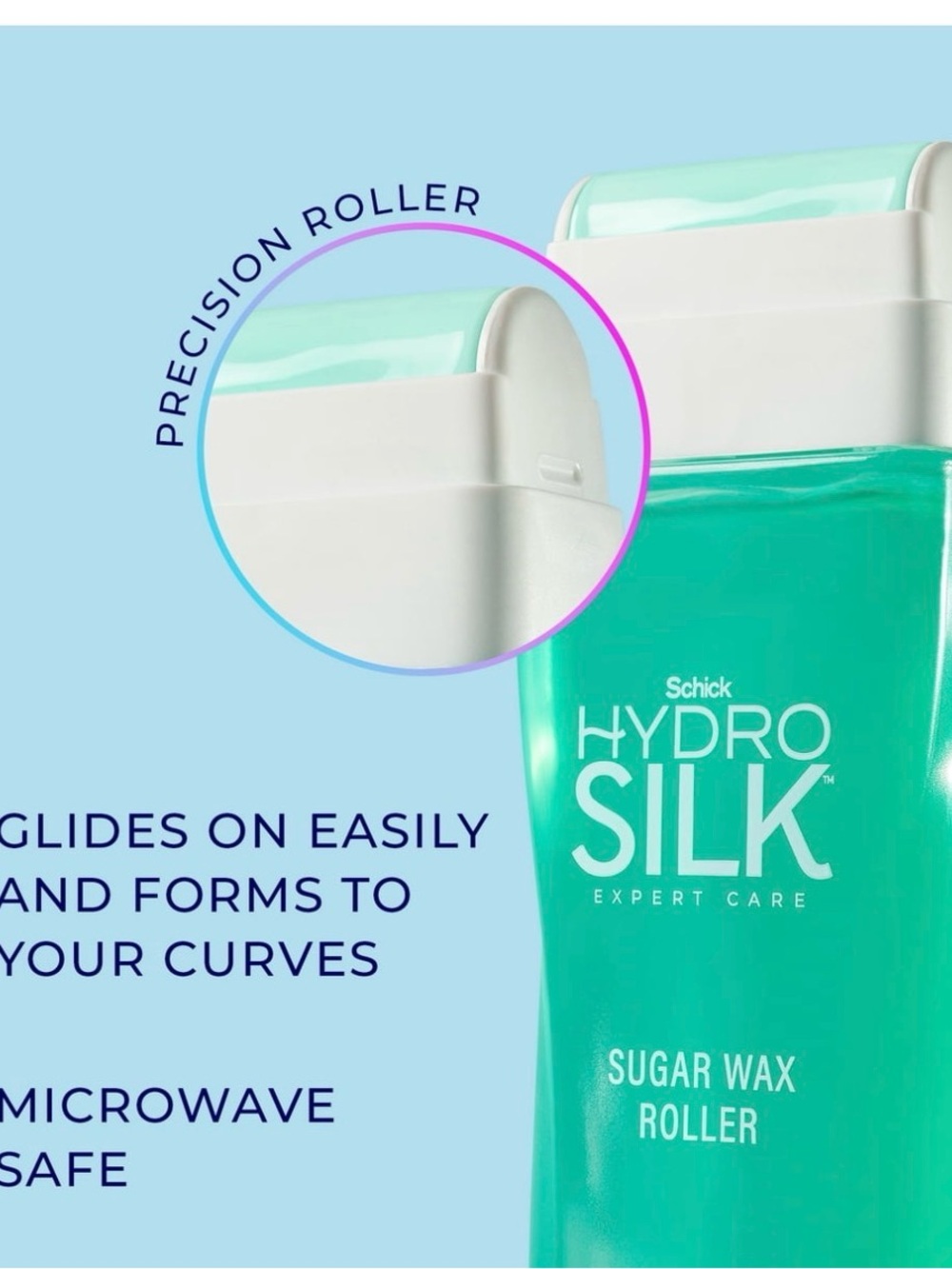 chic Hydro Silk Sugar Wax Roller - teal and white